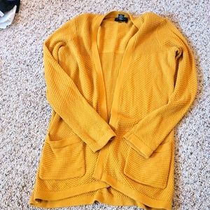 Soft textured golden cardigan sweater